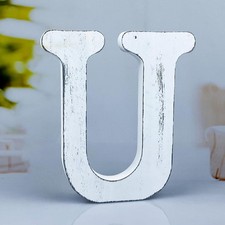 Rustic White Wood Letter 6" Unfinished Standing Decor for Home or Party