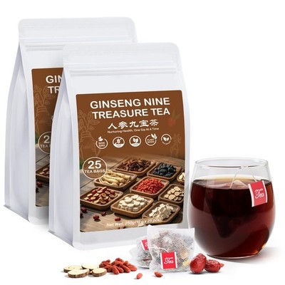 Kidney Tea Formula Ginseng Nine Treasure Tea, Natural 50 Bags/2 Pack