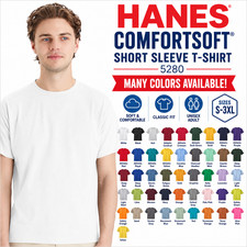 Hanes ComfortSoft Unisex Essential-T T-Shirt Short Sleeve Cotton Blank Tee 5280