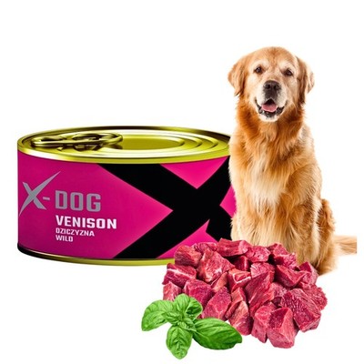 Nassfutter Hund Hundefutter 15 x 120g in Dosen mit 100% Wild Getreidefrei X-DOG