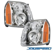 Pair Chrome Housing Headlights Assembly Fits 2007-2014 Gmc Yukon Xl 1500 2500 Pair Chrome Housing Headlights Assembly Fits 2007-2014 Gmc Yukon Xl 1500 2500