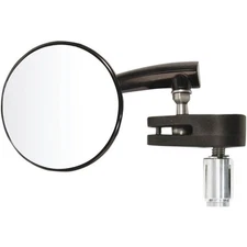 Emgo Universal Aluminum 2.5" Bar End Mirror - Round - Black - Left | 20-34042