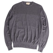 Hermes Knit Sweater Long Sleeve Wool Top Men's XL Gray Used MOLO-0