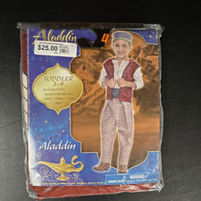 Disney Aladdin Boys Toddler Costume 3T Halloween 4-Piece Set w/ Belt