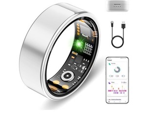 Smart Ring Activity Tracker Ring - Black Size 10