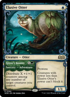 Elusive Otter SHOWCASE, Wilds of Eldraine, MTG WOE NM/M