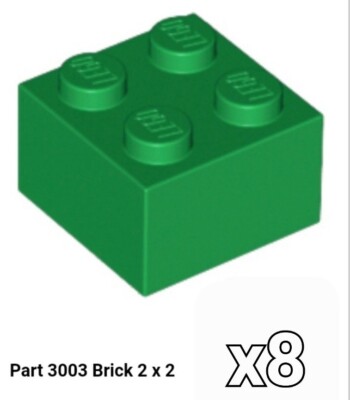 303 Bricks NEW LEGO Parts 3003 GREEN Pack of 8 Bricks 2x2 300328 | eBay