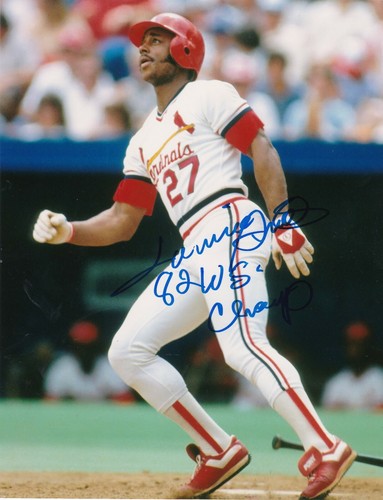 LONNIE SMITH ST. LOUIS CARDINALS 1982 WS CHAMPS ACTION SIGNIERT 8x10