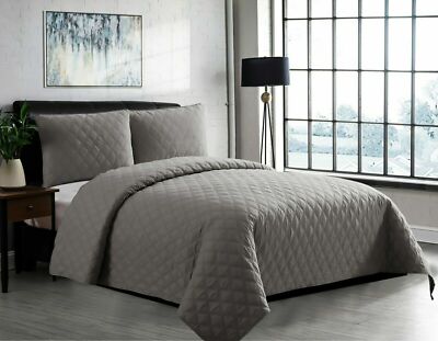 King Quilt 3-Piece Quilted Embossed Bedspread Set - Single Double King Size, All Seasons, Hypoallergenic Dada Bedding King Quilts, Bedspreads & Coverlets