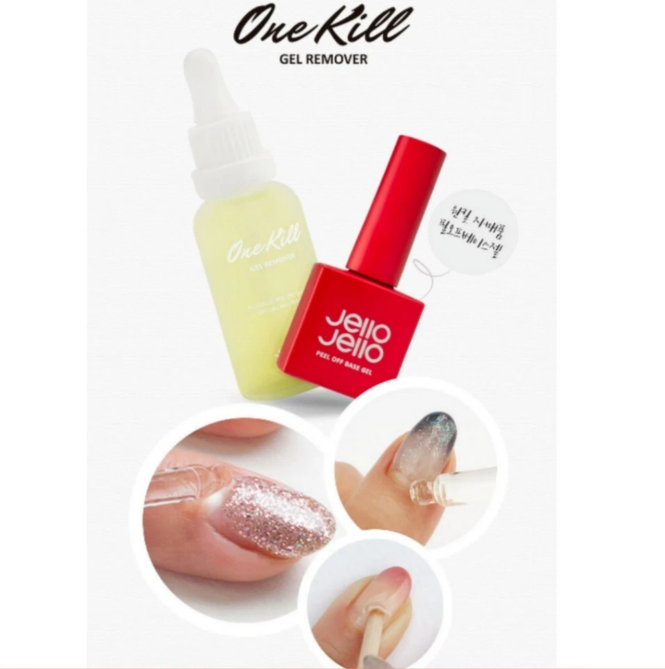 Jello Jello Peel Off Base Gel 10ml+ One Kill Remover 30ml Set K Beauty Gel Base - Bild 2 von 4