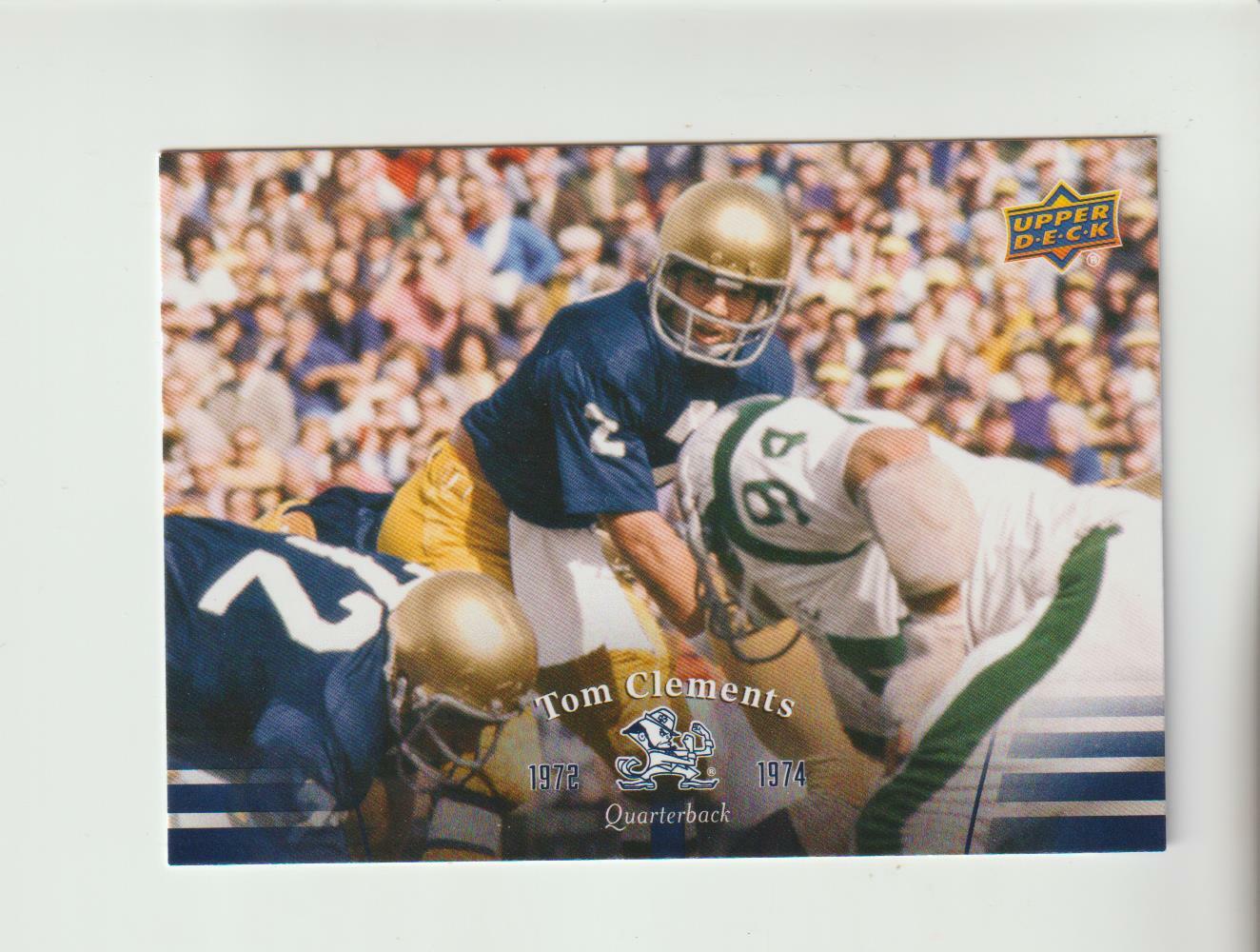 2013 Upper Deck Notre Dame Fighting Irish #34 Tom Clements card
