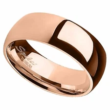 Rose Gold Titanium Copper Color Minimalist Ring Wedding Band Anniversary Promise