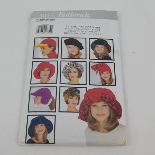 Butterick 3055 Sewing Pattern Women Fashion Hats Vintage 1993 Uncut Beret Cloche - Picture 1 of 3