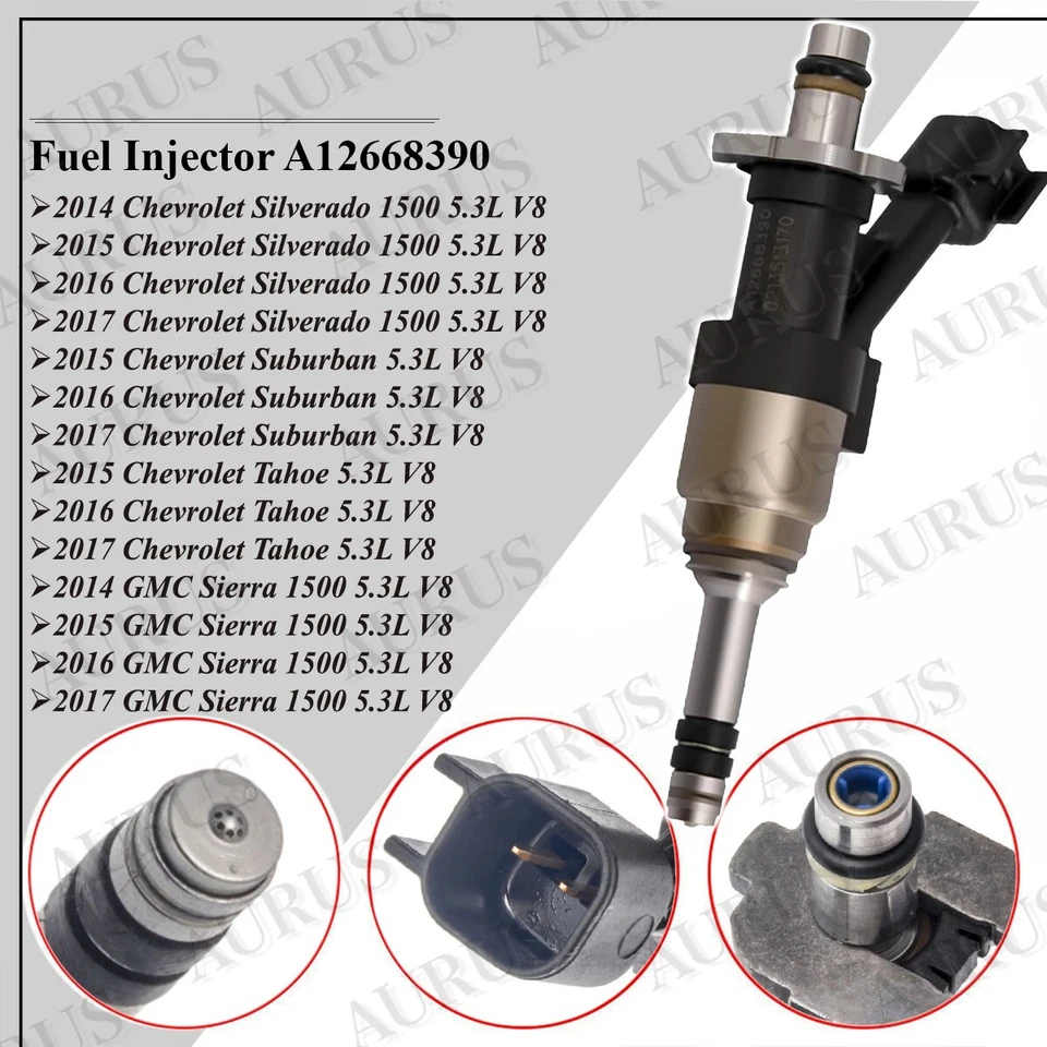 x8 OEM ACDelco Fuel Injectors for 2014-2017 Chevrolet GMC 1500 5.3L A12668390 V8 - Image 2 of 4