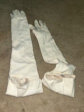 white leather gloves