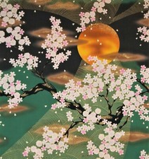 JAPANESE KONA BAY 2007 EMPEROR 22 HARVEST MOON CHERRY BLOSSOM COTTON FABRIC