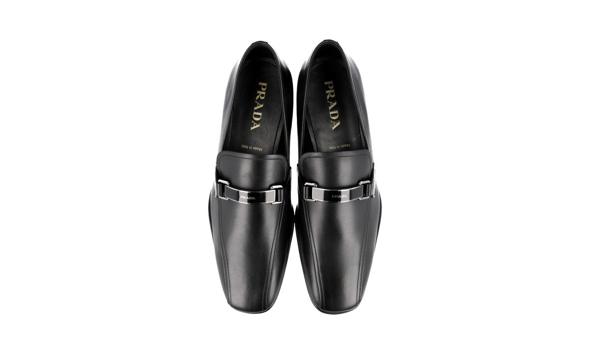 PRADA BLACK‎ LEATHER LOAFER SHOES 4D2823 NEW IN BOX PRADA Loafer Dress Shoes Sneakers - Model 4D2823 - Black  main image 3