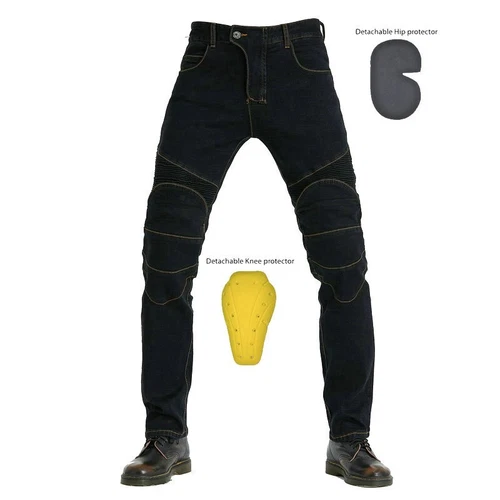 Men Motorcycle Jeans Motorbike Casual Stretch Skinny Slim Fit Pants With Armors- - Picture 5 of 18