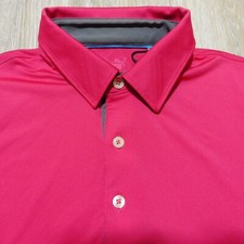 PUMA GOLF Mens M MEDIUM POLO SHIRT PINK POLYESTER/SPANDEX STRETCH