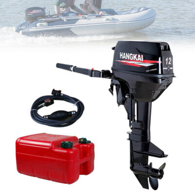 HANGKAI Outboard Motor Engine Water Cooling 169cc 3 Gears 2-Stroke 12HP Black