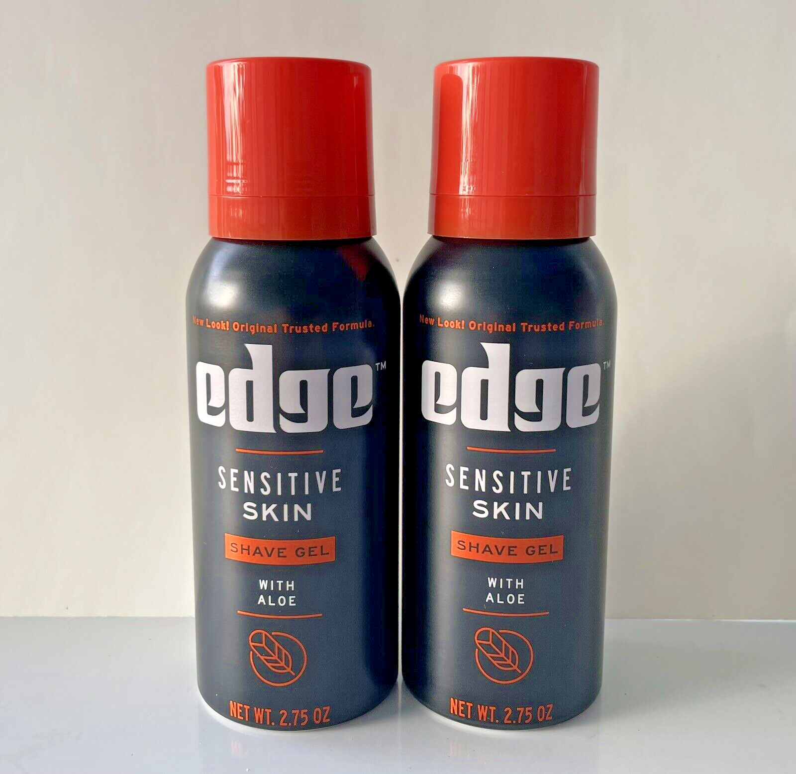 EDGE Sensitive Skin Shave Gel with Aloe Travel Size 2.75 oz Lot of 2