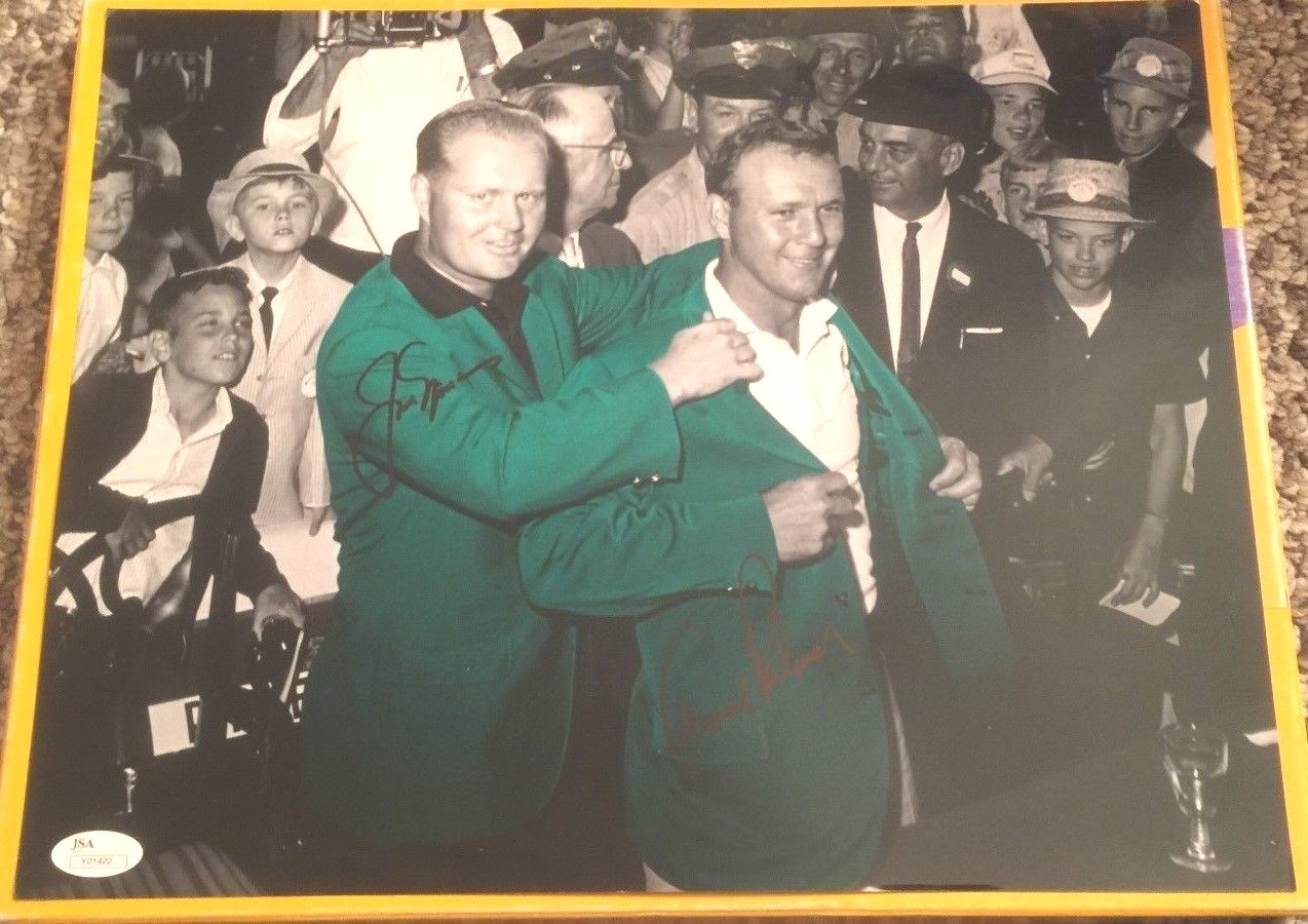 Jack Nicklaus Autographed Signed ARNOLD PALMER- 11X14 MASTERS PGA GOLF PHOTO JSA 