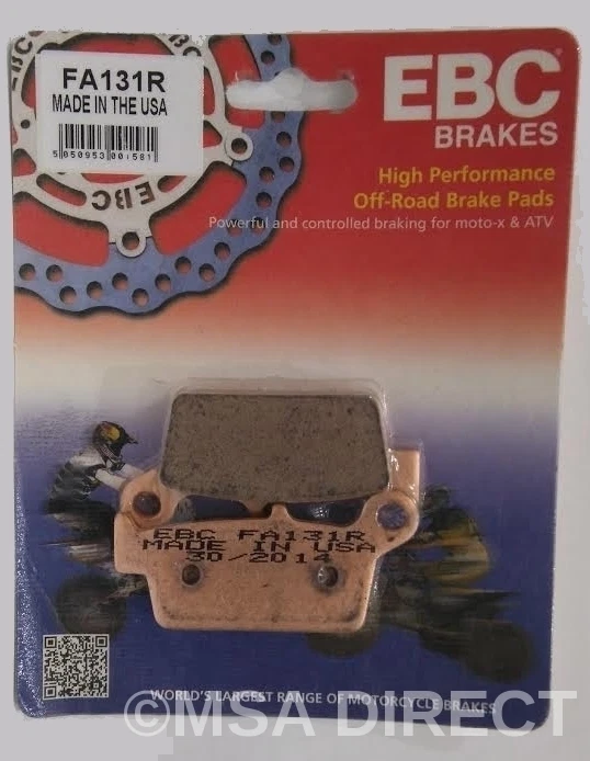 Pastillas de freno de disco traseras sinterizadas EBC (1 juego) para Yamaha YZ125 (1998 a 2002) Foto 2 de 4