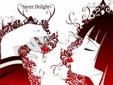 Anime enma ai girls cherries white reflection eating Custom Gaming Mat Desk