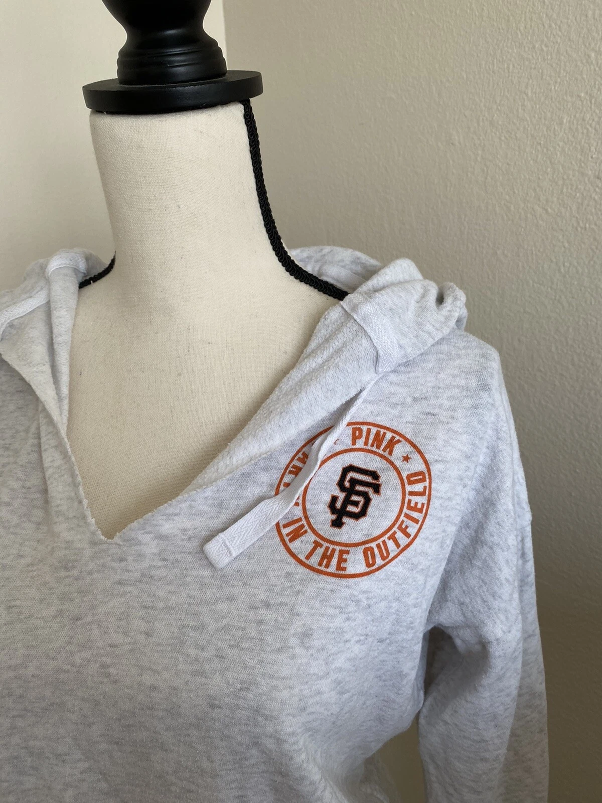 UNDERCOVER Victoria’s Secret ROSA Pullover GIGANTI Grigio Chiaro Taglio Laser Felpa con Cappuccio Taglia Media