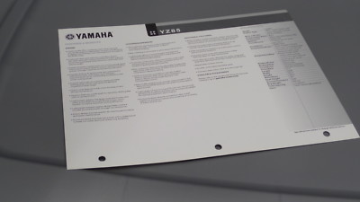 Yamaha 2005 YZ85 YZ Brochure Dealers Sales Specifications Chart