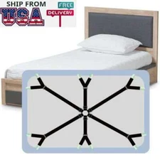Metal Adjustable Crisscross Bed Fitted Sheet Straps Suspenders Gripper Fastener