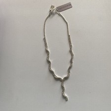 Image of Jon Richard Silver Cubic Zirconia Diamanté Statement Vintage Party Gem Necklace