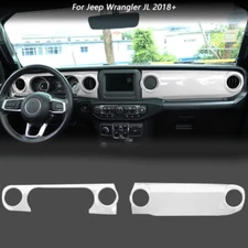 White Center Console Dashboard Panel Cover Trim Bezel For Jeep Wrangler JL 2018+