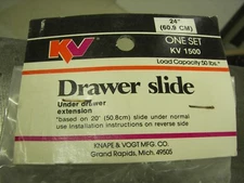 KNAPE & VOGT KV-1500 - 24" Under Drawer Slides, 6 PAIR, 50 Pound Cap. Free Ship!