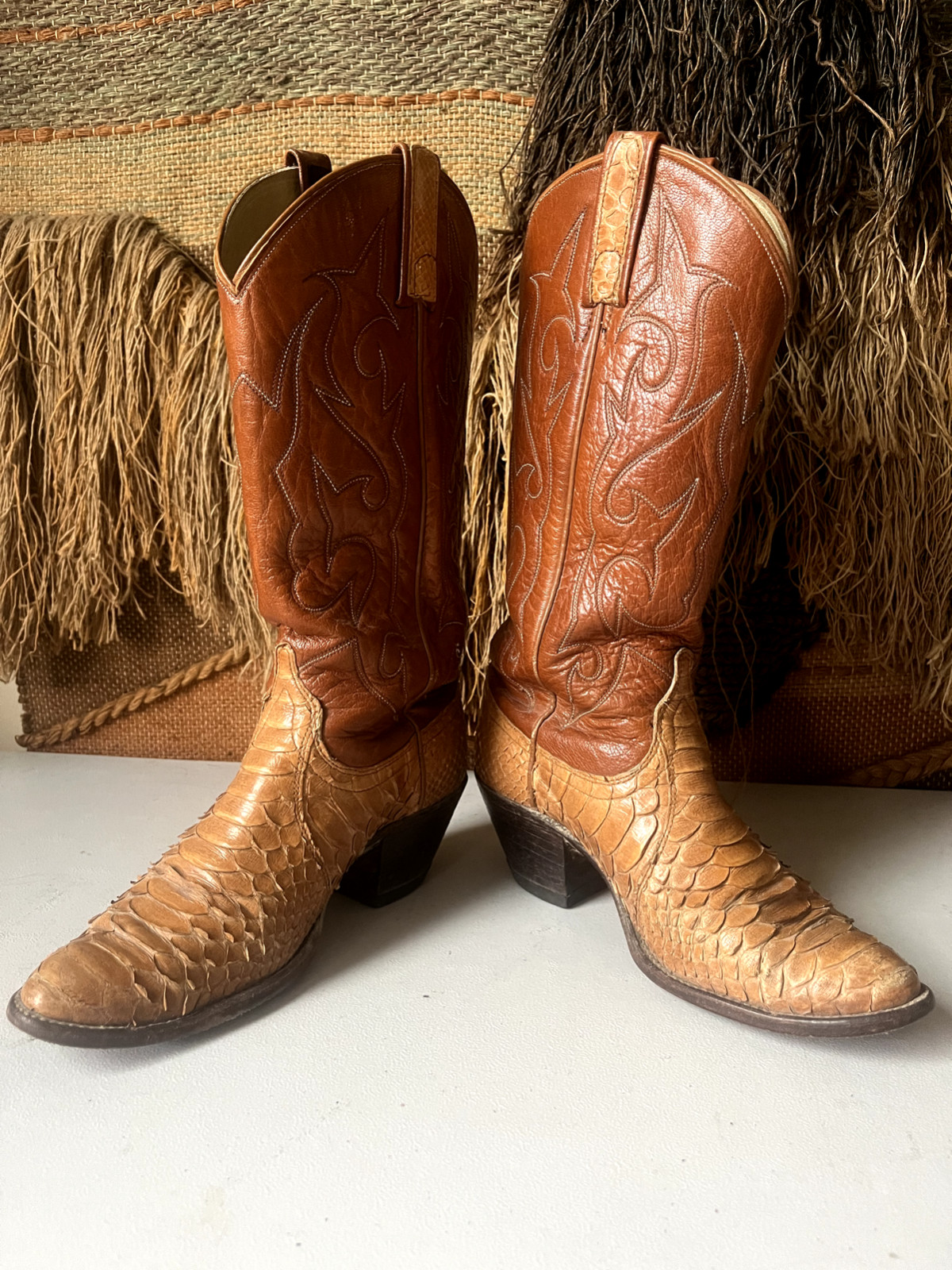 Dan Post Brown  Python Snake Skin Exotic Cowgirl … - image 4