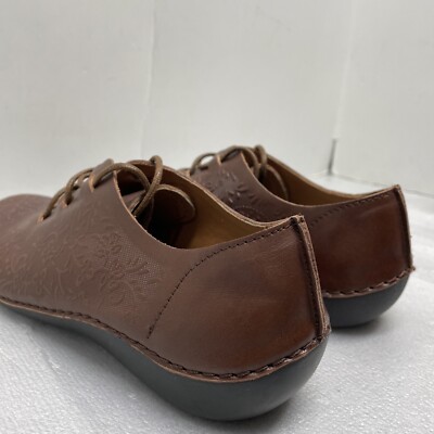 Propét Chantel WCX012L Brown Floral Embossed Leather Oxford | Women’s Size 12 M( W- 7 Propet Chantel WCX012L Oxford Shoe Brown Tool Leather  main image 4