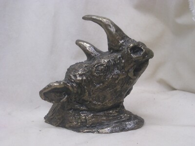 detailed metal rhino head rhinoceros bust statue hook heavy decorative