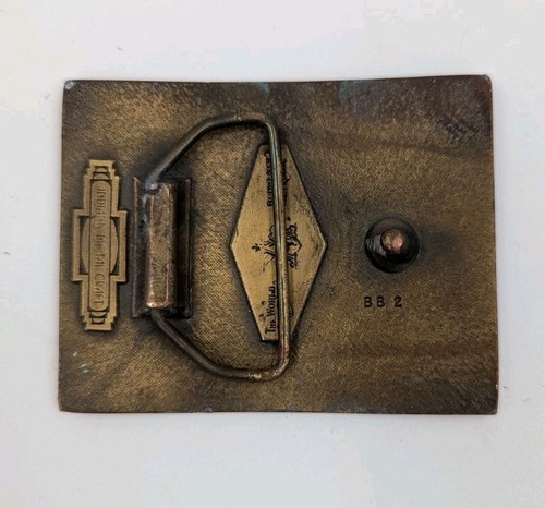 Vintage Brass Belt Buckle Budweiser Beer 3" x 2.38" Indiana Metal Craft BB2 - Picture 4 of 8