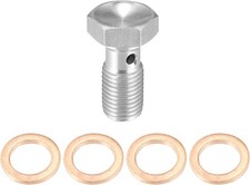 Brake Line Adapter Kit 38x24 Thread With Single Bolt And 4 Copper Washers Brake Line Adapter Kit 38x24 Thread With Single Bolt And 4 Copper Washers