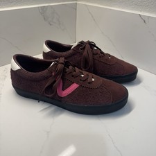 NEW Vans Sport Low Suede Trainers Shoes Burgundy Women  s Size 8 Men  s size 6.5
