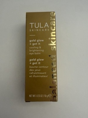 TULA Skincare Gold Glow + Get It Cooling Brightening Eye Balm Gold 0.35 oz 10 g