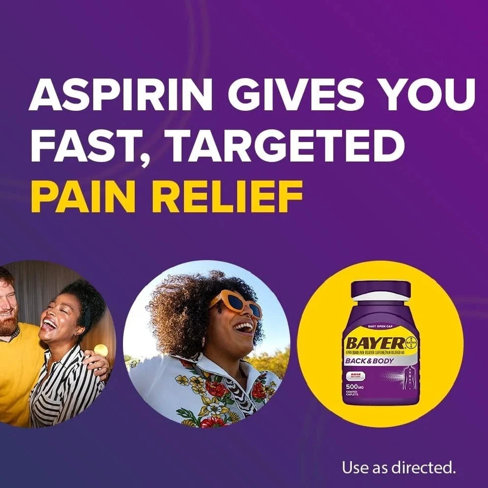 Powerful Pain Relief: Back and Body Extra Strength Aspirin 500mg with Caffeine - Image 2 of 3