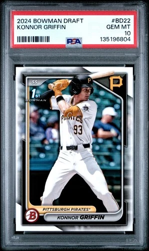 2024 Bowman Draft Paper #BD22 KONNOR GRIFFIN 1st Bowman PSA 10 - Pirates