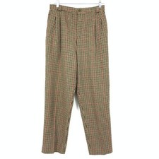 Vintage 90s High Waisted Trouser Pants Womens Size 28" Houndstooth Tapered Leg
