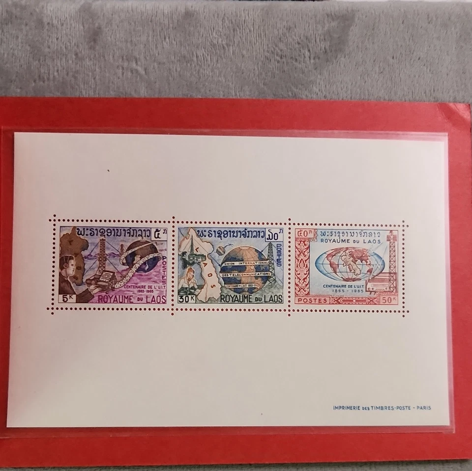 Laos 1965 Centenaire de Booklet MNH 5K 30K 50K Multi-Color - Image 2 of 4