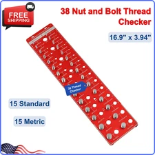 38 Nut and Bolt Thread Checker, Bolt &Nut Sizer Thread Gauge 15Standard 15Metric