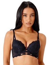 Gossard Suspense Bra Longline Padded Plunge Womens Lace Lingerie 19901