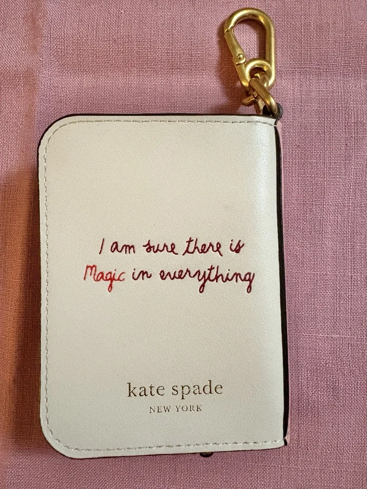 Rare kate spade The Secret Garden Out of Print Zipper Book Wallet Keyring - Image 4 of 4