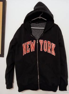 JOHN GALT BY BRANDY MELVILLE BLACK CHRISTY NEW YORK FULL ZIP HOODIE OVERSIZED OS