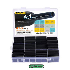 446 Pcs Heat Shrink Tubing Kit-4:1 Ratio Adhesive Lined Marine Grade Shrink
